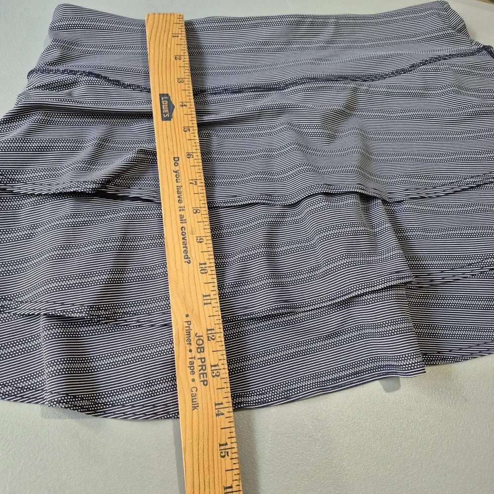 Athleta Skort Womens Large Navy Striped Tiered Ruffle Tennis Pickleball Golf